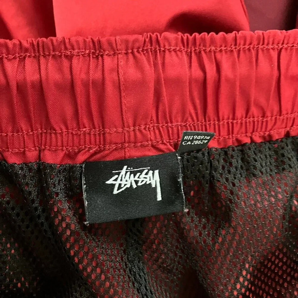 Stussy Alpine Red Track Pants Mens Size Small Streetwear Athletic - Picture 8 of 12